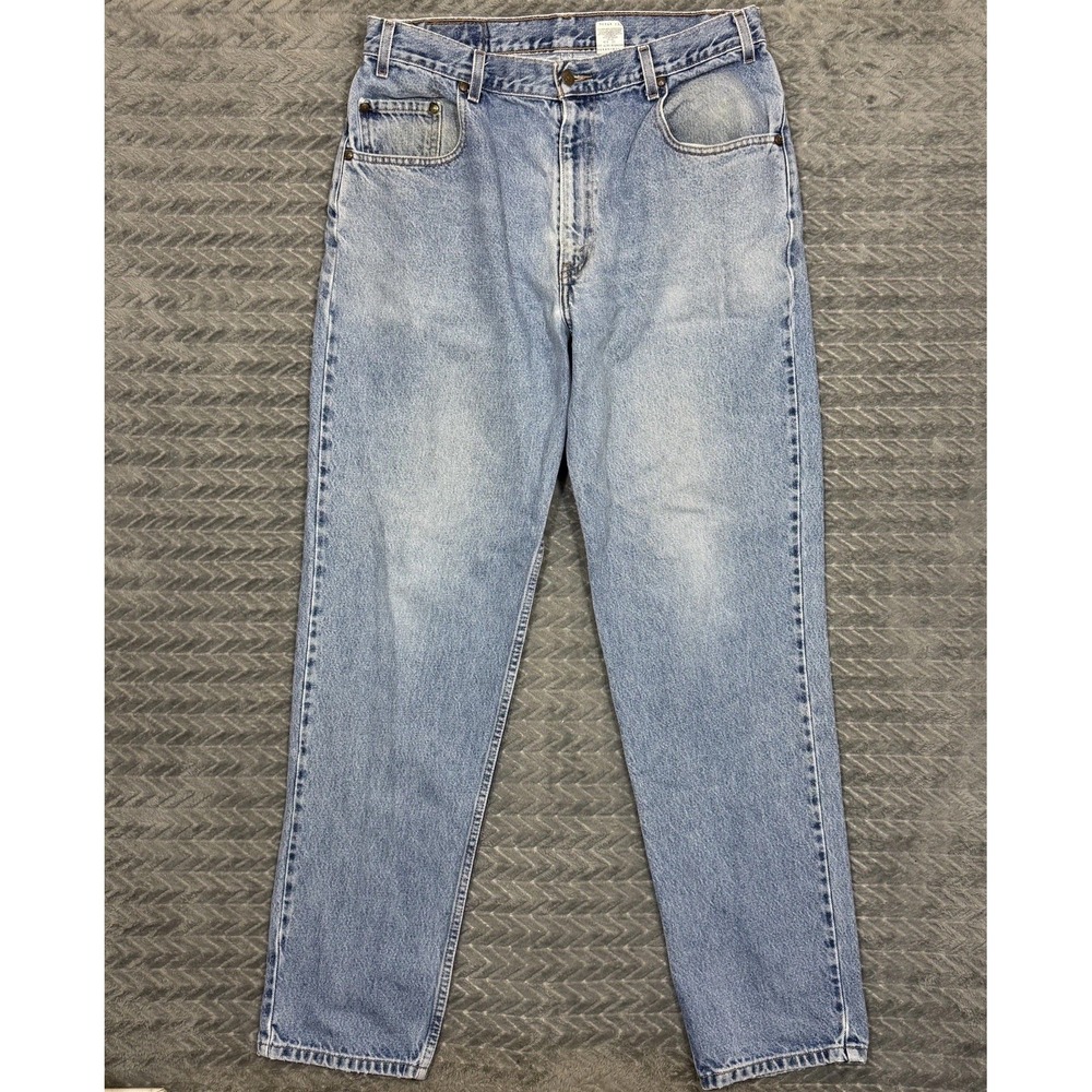 Vtg Levis 545 Jeans Men Tag 36x34/Fits 33x33 Loose Denim Leather Patch Y2K Faded